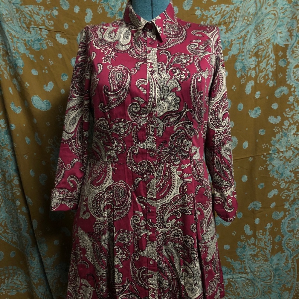 Paisley Talbots Midi button up dress